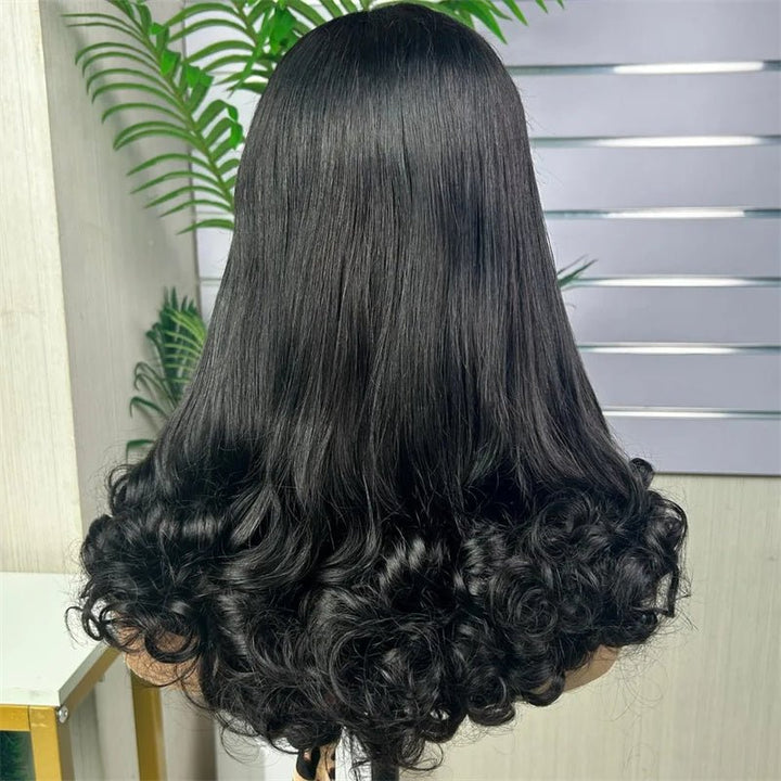 Msgem Flower Curly Glueless Wigs Double Drawn Romantic Bouncy Wave 5x5 Human Hair Wigs - Msgem Hair