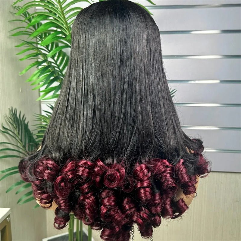 Msgem Flower Curly Glueless Wigs Double Drawn Romantic Bouncy Wave 5x5 Human Hair Wigs - Msgem Hair