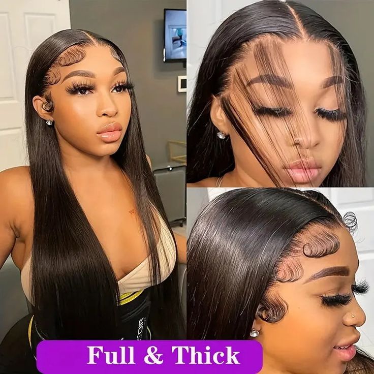 Msgem Full Lace Human Hair Wigs Straight Wigs Pre Plucked With Baby Hair Natural Hairline - Msgem Hair