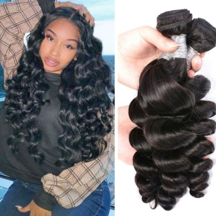 Msgem Hair Indian 3 Bundles Loose Wave Hair Weave - Msgem Hair