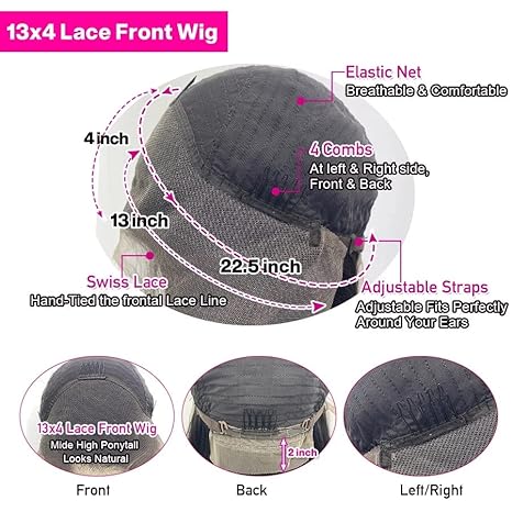 Msgem HD Lace 13x4 Lace Front Wig 180% / 250% Hair Density Curly Bob Wigs Curly Wave Wig for Black Women - Msgem Hair
