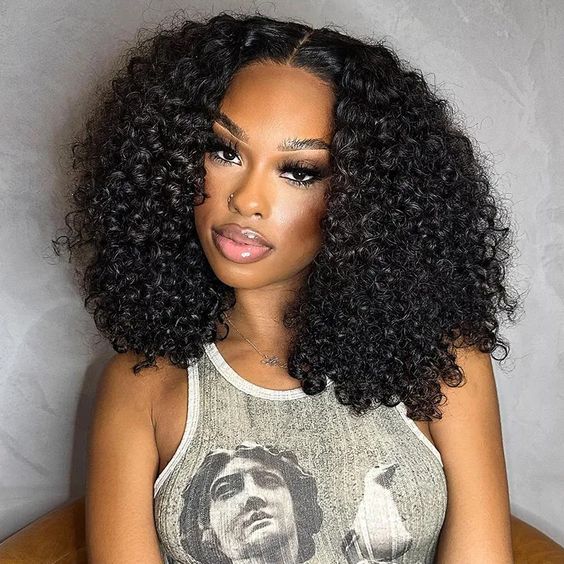 Msgem HD Lace 13x4 Lace Front Wig 180% / 250% Hair Density Curly Bob Wigs Curly Wave Wig for Black Women - Msgem Hair