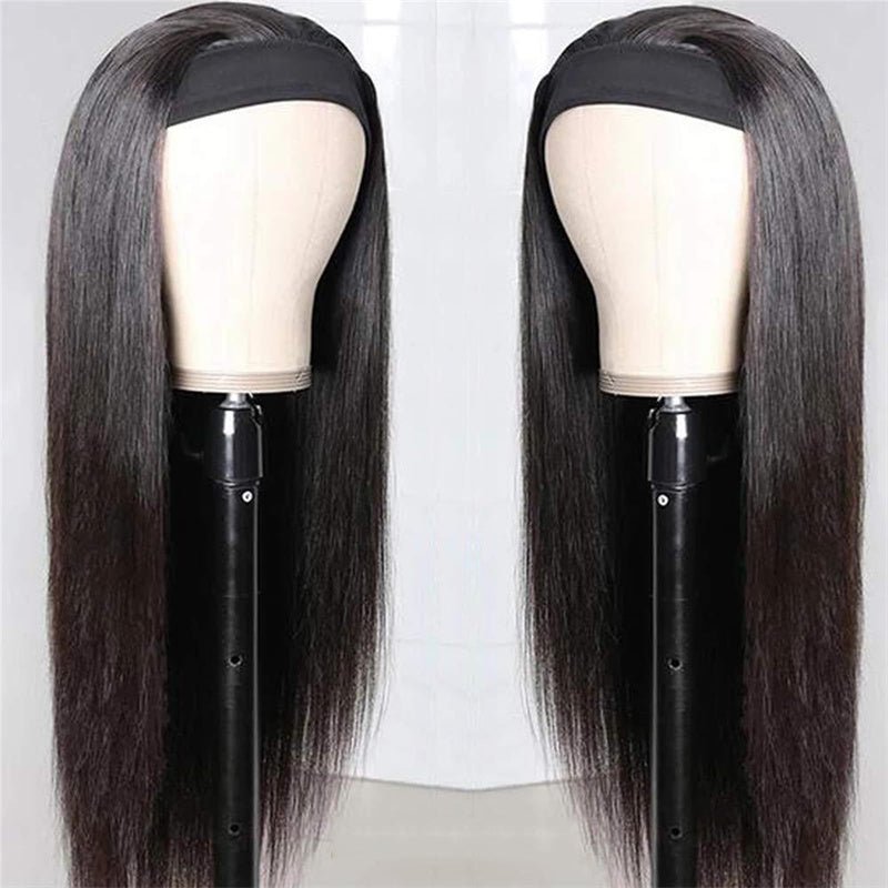 Msgem Headband Wigs Straight Human Hair Glueless Wigs No Lace 150% - Msgem Hair