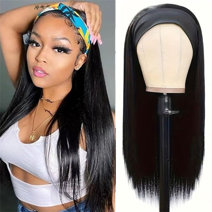 Msgem Headband Wigs Straight Human Hair Glueless Wigs No Lace 150% - Msgem Hair