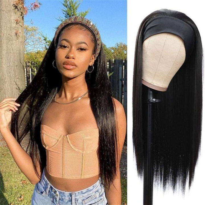 Msgem Headband Wigs Straight Human Hair Glueless Wigs No Lace 150% - Msgem Hair