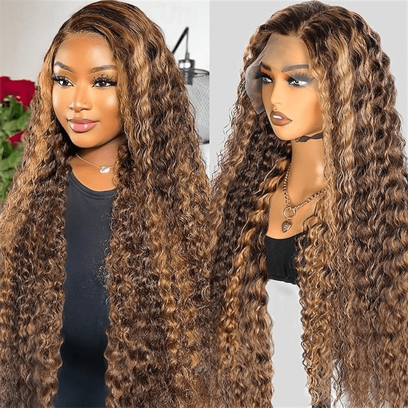 Msgem Highlight Honey Blonde Burmese Curly Lace Front Wigs 13x4 13x6 HD Transparent Human Hair Wigs - Msgem Hair