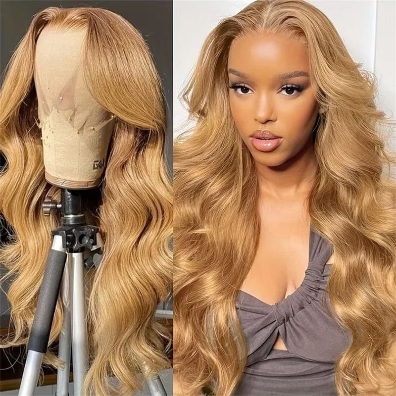 Msgem Honey Blonde Body Wave 13x6 Lace Front Wigs HD Transparent Pre Plucked Human Hair Wigs With Baby Hair - Msgem Hair