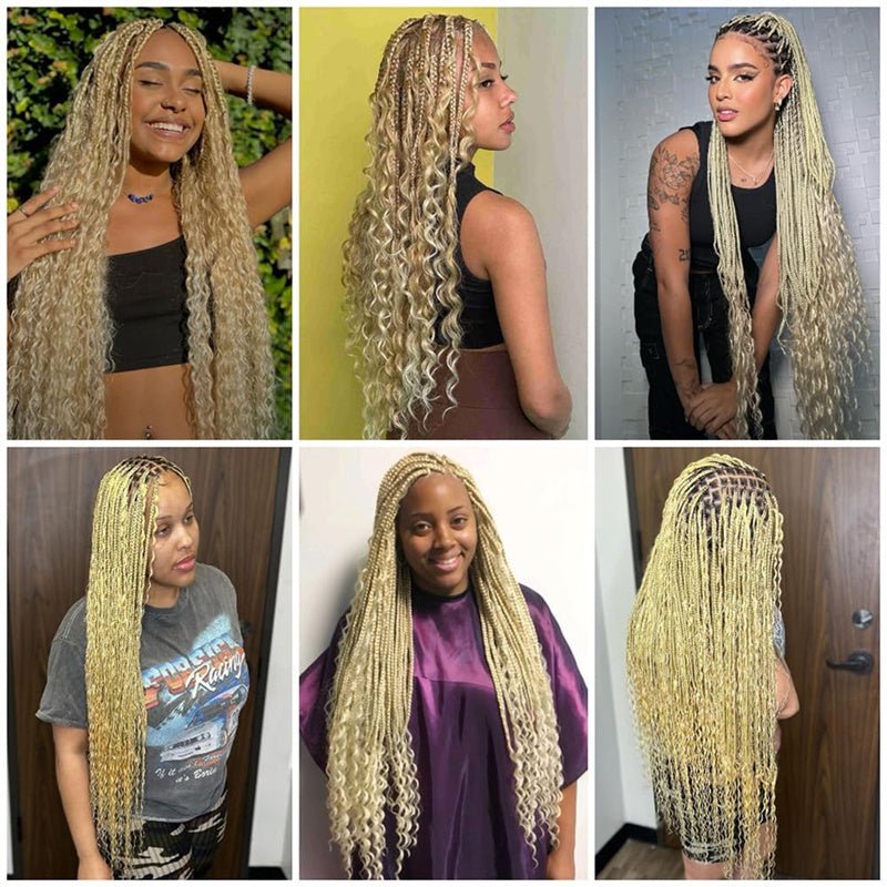 Msgem Human Braiding Hair for Boho Braids #613 Blonde Deep Wave Bulk Human Hair for Braiding No Weft - Msgem Hair