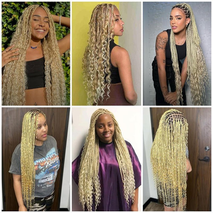 Msgem Human Braiding Hair for Boho Braids #613 Blonde Deep Wave Bulk Human Hair for Braiding No Weft - Msgem Hair