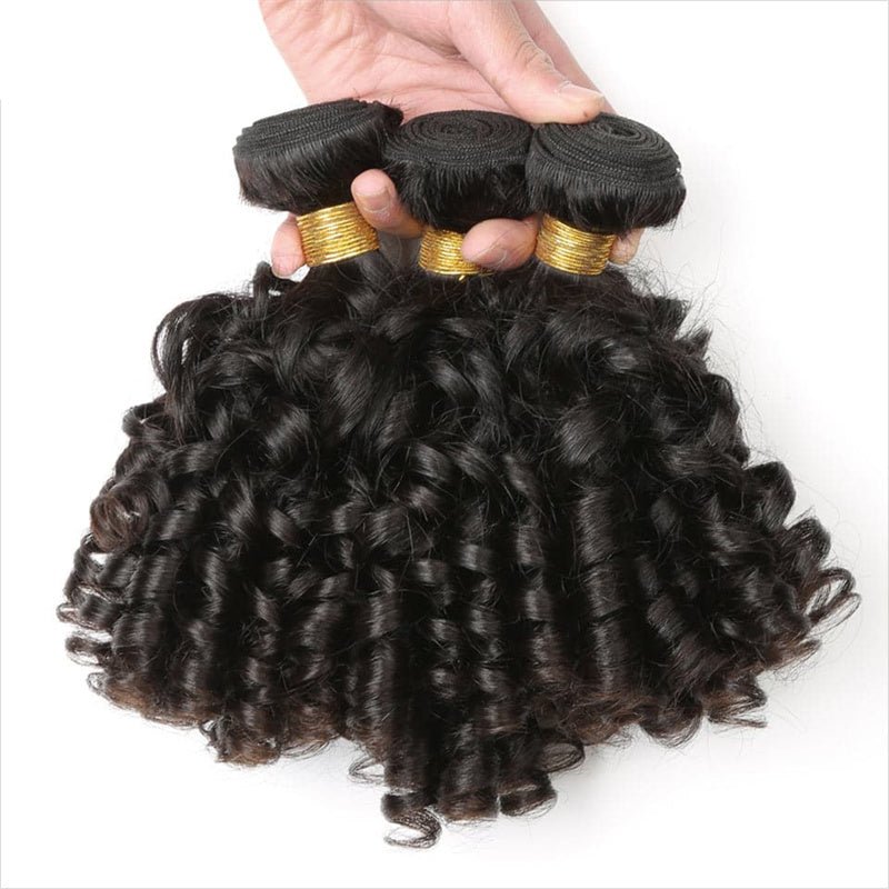 Msgem Indian Bouncy Curly 3 Bundles Human Hair Extensation - Msgem Hair