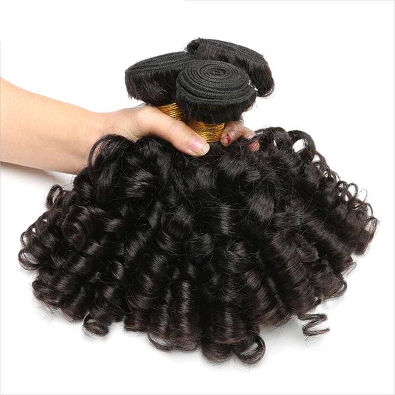 Msgem Indian Bouncy Curly 3 Bundles Human Hair Extensation - Msgem Hair