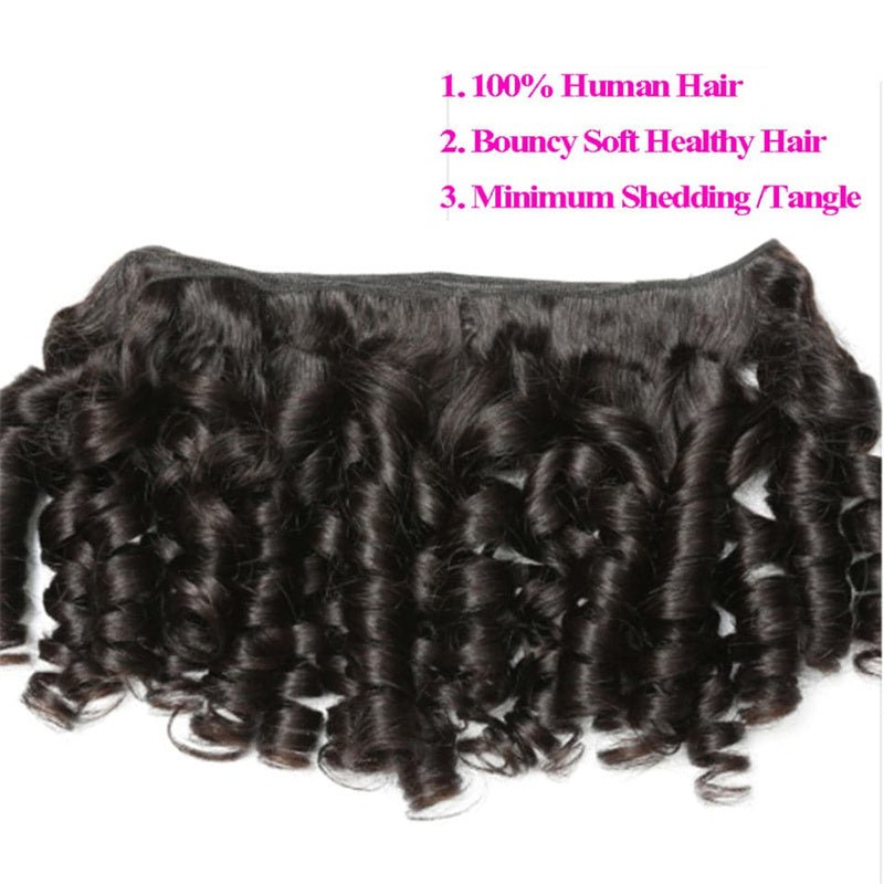 Msgem Indian Bouncy Curly 3 Bundles Human Hair Extensation - Msgem Hair