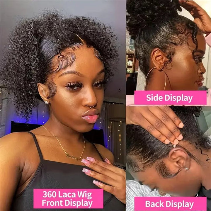 Msgem Invisi - Drawstring Snug Fit 360 Lace Frontal Wigs Glueless Human Hair Wigs Pre Plucked Natural Hairline - Msgem Hair