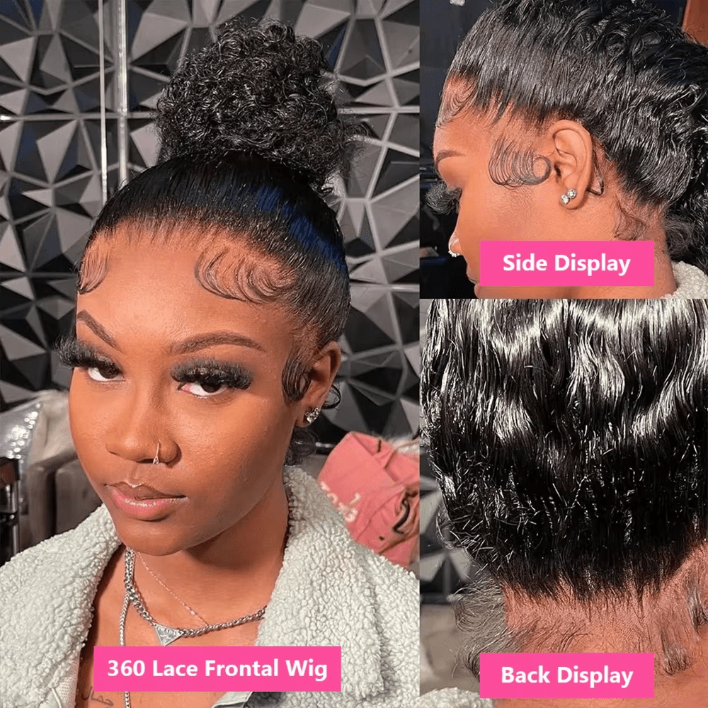 Msgem Invisi - Drawstring Snug Fit 360 Lace Frontal Wigs Glueless Human Hair Wigs Pre Plucked Natural Hairline - Msgem Hair