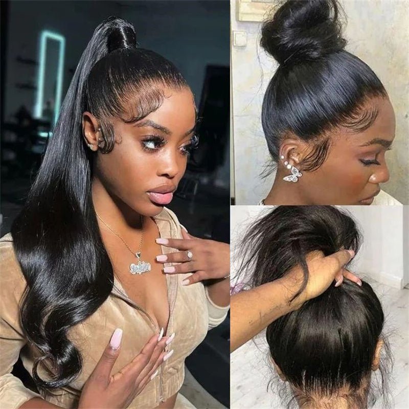 Msgem Invisi - Drawstring Snug Fit 360 Lace Frontal Wigs Straight Hair Glueless Human Hair Wigs for Women - Msgem Hair