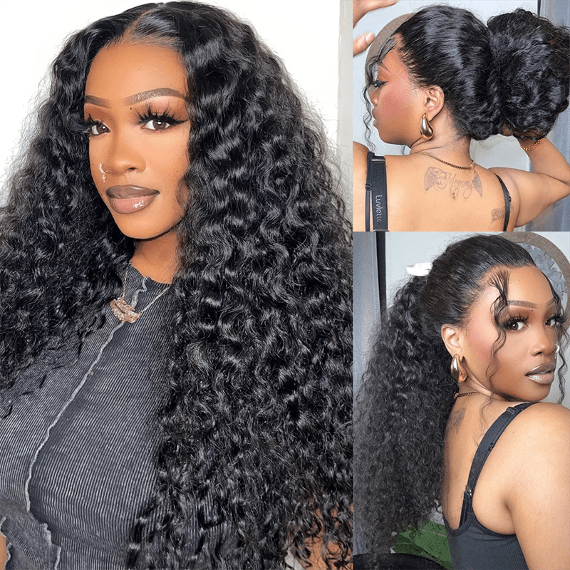 Msgem Invisi - Drawstring Snug Fit Deep Wave 360 Lace Frontal Wigs 180% Limited Deals - Msgem Hair