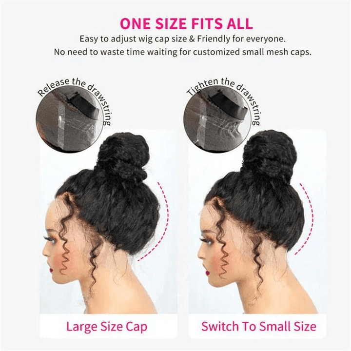Msgem Invisi - Drawstring Snug Fit Deep Wave 360 Lace Frontal Wigs 180% Limited Deals - Msgem Hair