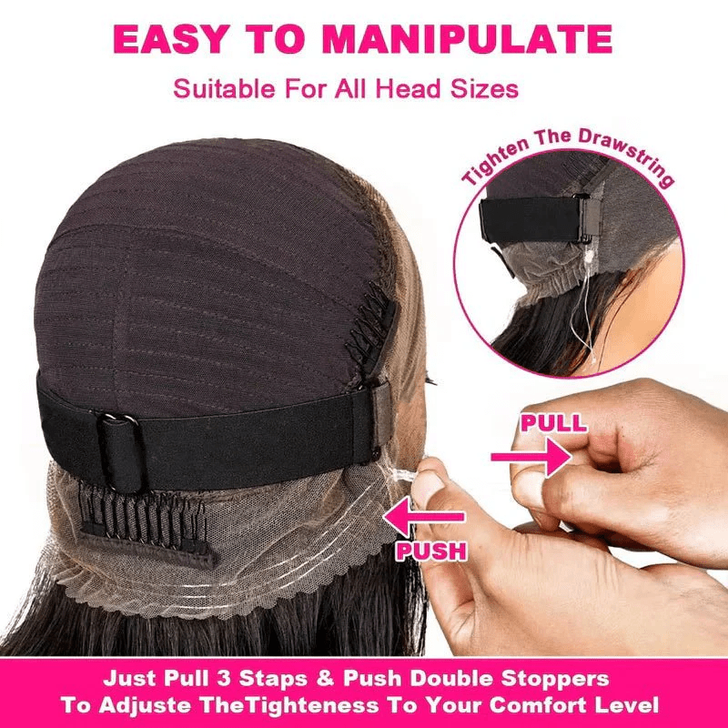 Msgem Invisi - Drawstring Snug Fit Deep Wave 360 Lace Frontal Wigs 180% Limited Deals - Msgem Hair