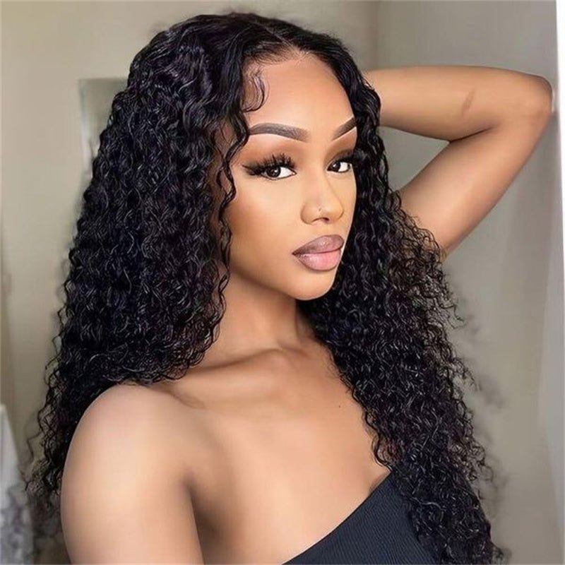 Msgem Kinky Curly Invisi - Drawstring Snug Fit 360 Lace Wigs HD Transparent Full Frontal Human Hair Wigs - Msgem Hair