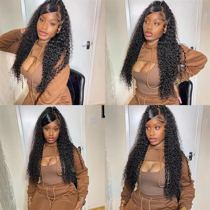 Msgem Kinky Curly Invisi - Drawstring Snug Fit 360 Lace Wigs HD Transparent Full Frontal Human Hair Wigs - Msgem Hair
