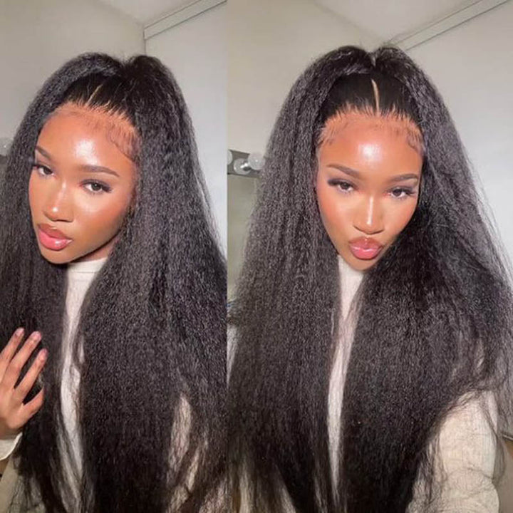 Msgem Kinky Straight 3 Bundles with 13x4 Lace Frontal Transparent human hair - Msgem Hair