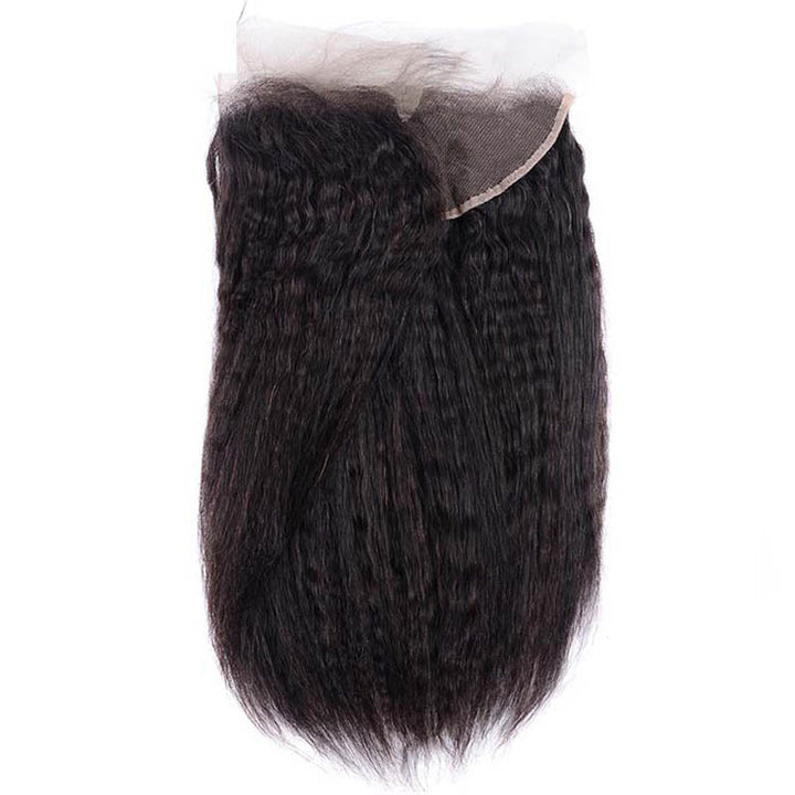 Msgem Kinky Straight 3 Bundles with 13x4 Lace Frontal Transparent human hair - Msgem Hair