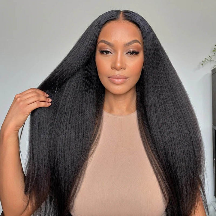 Msgem Kinky Straight 3 Bundles with 13x4 Lace Frontal Transparent human hair - Msgem Hair