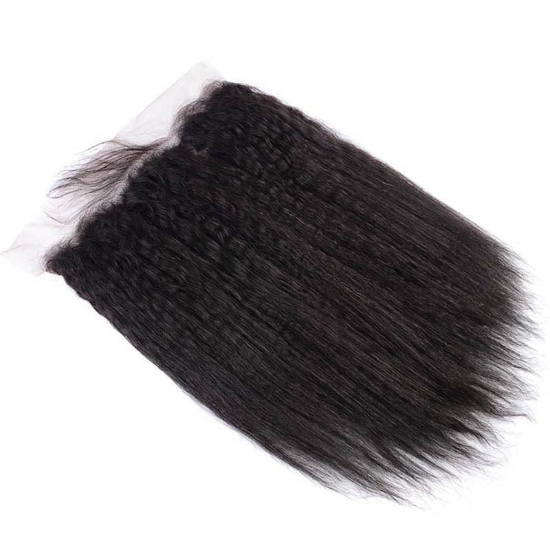 Msgem Kinky Straight 3 Bundles with 13x4 Lace Frontal Transparent human hair - Msgem Hair