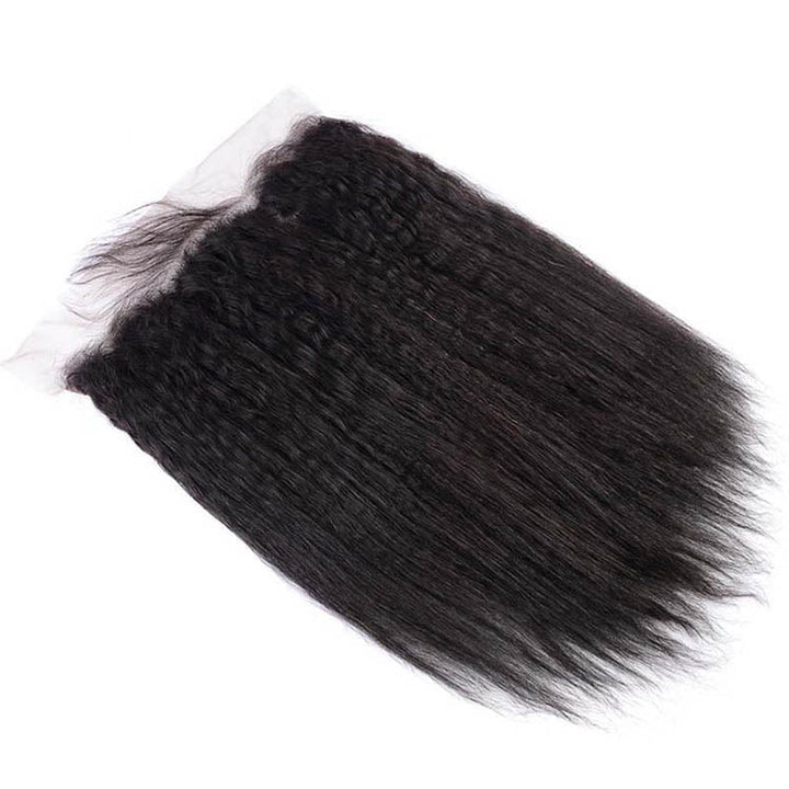 Msgem Kinky Straight 3 Bundles with 13x4 Lace Frontal Transparent human hair - Msgem Hair