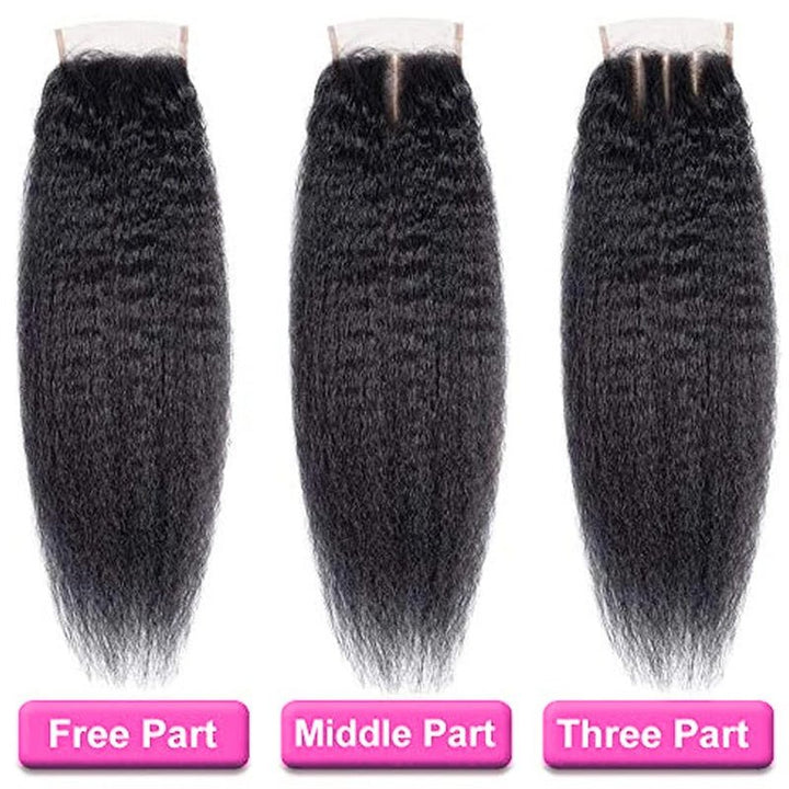 Msgem Kinky Straight 5x5 Transparent HD Lace Closure Virgin Human Hair Frontal Closure - Msgem Hair