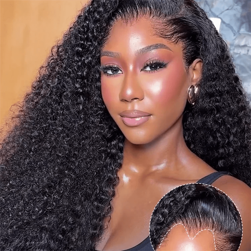 Msgem Lagos Hairline Widows Peak Burmese Curly 13x6 HD Lace Frontal Wig Human Hair - Msgem Hair