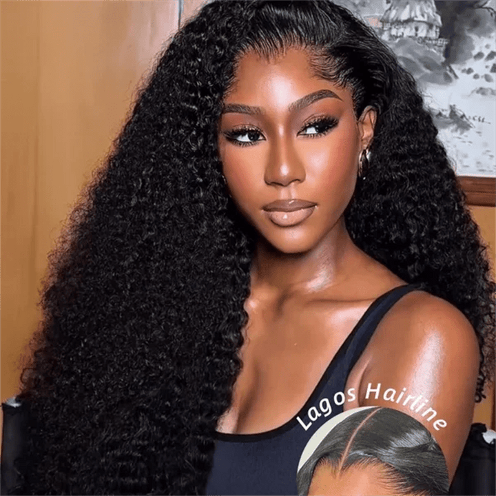 Msgem Lagos Hairline Widows Peak Burmese Curly 13x6 HD Lace Frontal Wig Human Hair - Msgem Hair