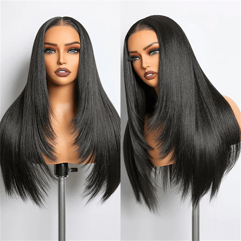 Msgem Layered Cut Glueless Wig Straight Hair 5x5 13x6 HD Lace Human Hair Wigs - Msgem Hair