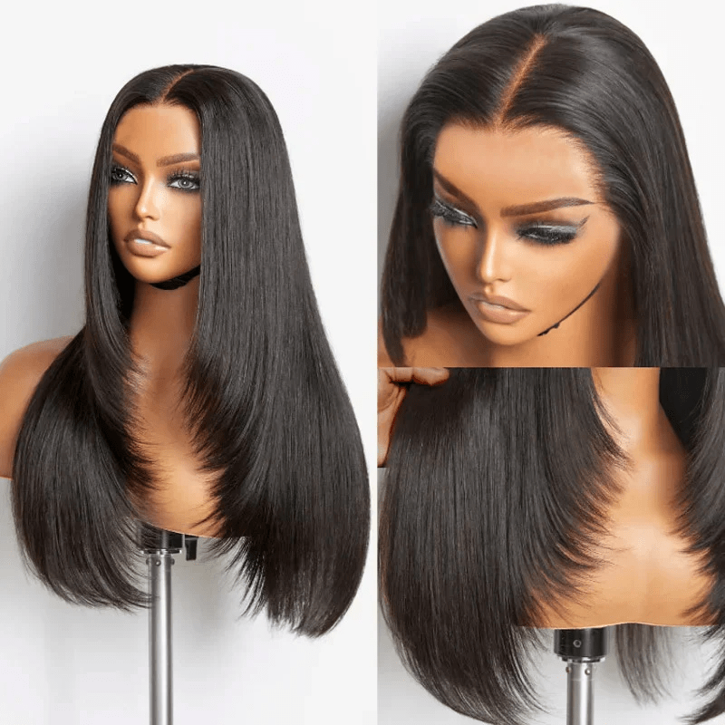 Msgem Layered Cut Glueless Wig Straight Hair 5x5 13x6 HD Lace Human Hair Wigs - Msgem Hair