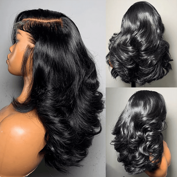Msgem Layered Cut HD Lace Front Wig Body Wave 5x5 13x6 Human Hair Glueless Wigs - Msgem Hair