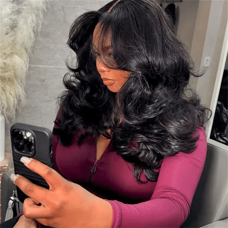 Msgem Layered Cut HD Lace Front Wig Body Wave 5x5 13x6 Human Hair Glueless Wigs - Msgem Hair