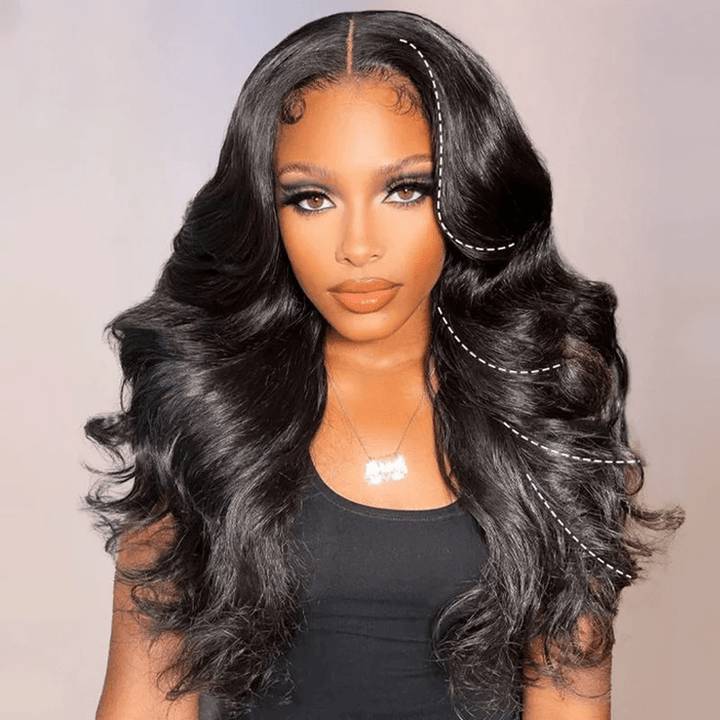 Msgem Layered Cut HD Lace Front Wig Body Wave 5x5 13x6 Human Hair Glueless Wigs - Msgem Hair