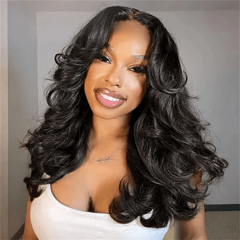 Msgem Layered Cut HD Lace Front Wig Body Wave 5x5 13x6 Human Hair Glueless Wigs - Msgem Hair