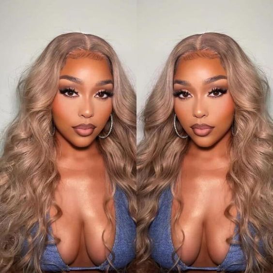 Msgem Light Flaxen Brown Cozy Blonde Straight Wigs 13x6 Lace Frontal Wig for Black Girl - Msgem Hair