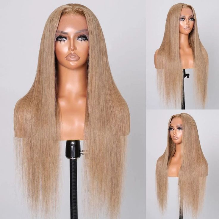 Msgem Light Flaxen Brown Cozy Blonde Straight Wigs 13x6 Lace Frontal Wig for Black Girl - Msgem Hair