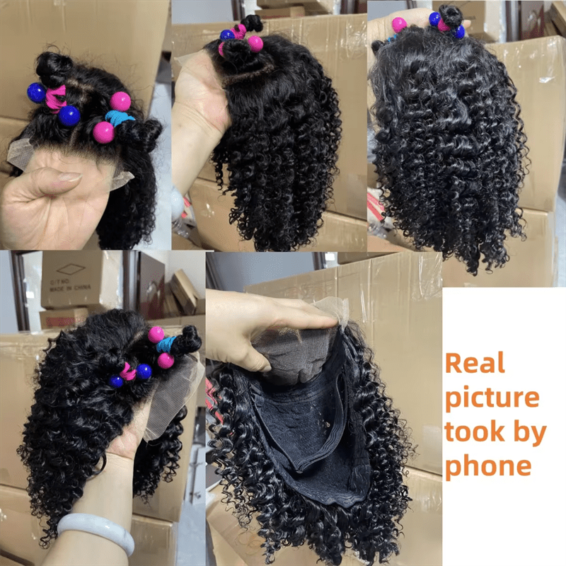 Msgem Little Girl 4x4 Lace Closure Wigs Pre Plucked Short Curly Wig for Girl Kids - Msgem Hair
