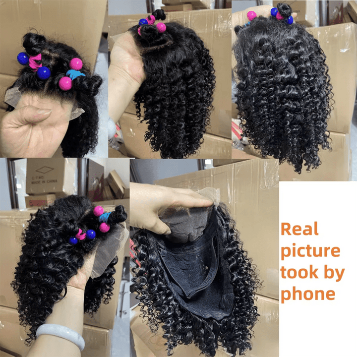 Msgem Little Girl 4x4 Lace Closure Wigs Pre Plucked Short Curly Wig for Girl Kids - Msgem Hair