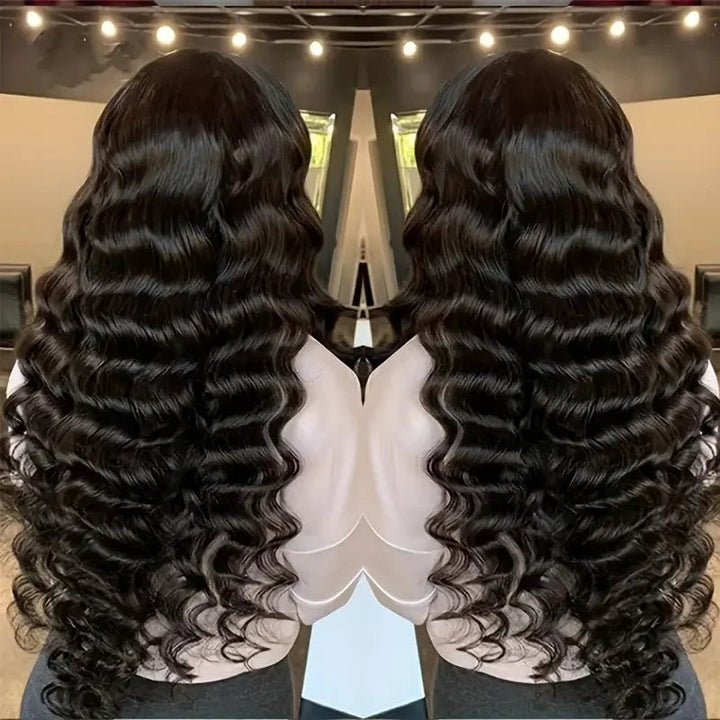 Msgem Loose Deep Wave Lace Front Wig 13x4 Transparent Lace Front Wig 180% Density - Msgem Hair