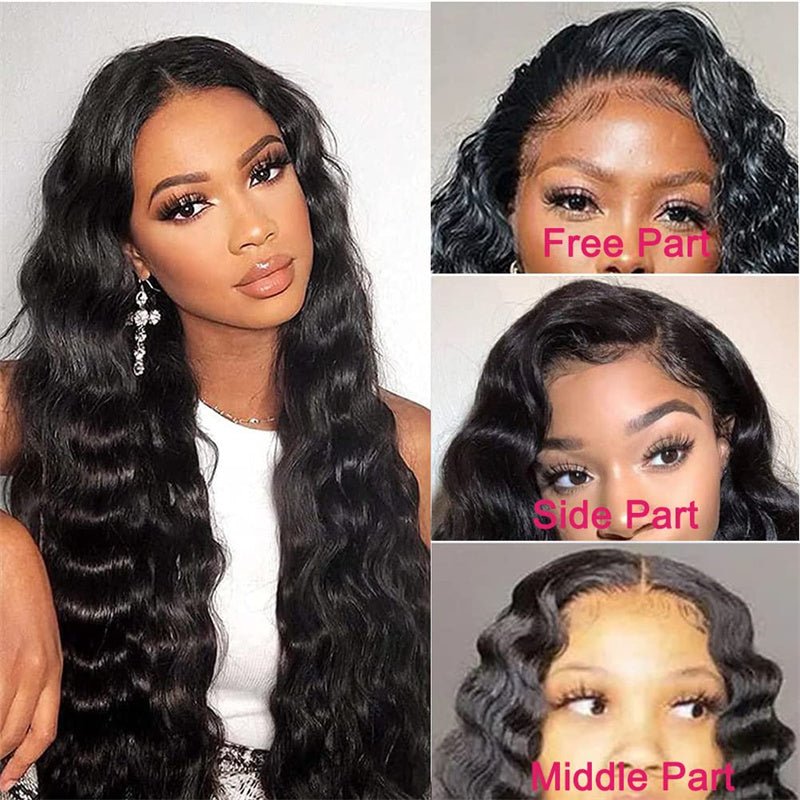 Msgem Loose Deep Wave Lace Front Wig 13x4 Transparent Lace Front Wig 180% Density - Msgem Hair