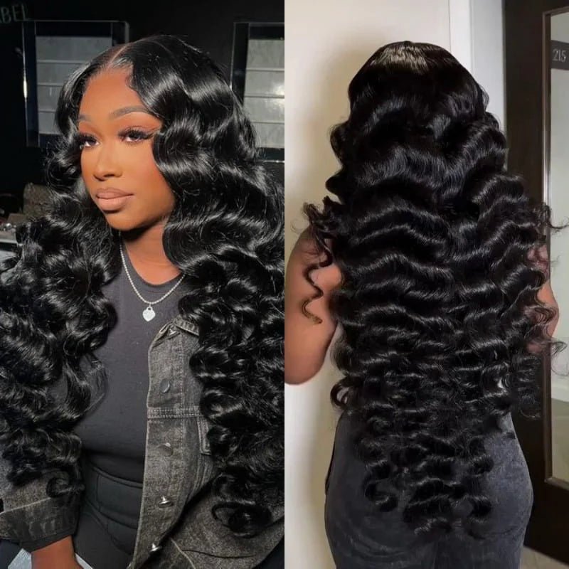 Msgem Loose Deep Wave Lace Front Wig 13x4 Transparent Lace Front Wig 180% Density - Msgem Hair