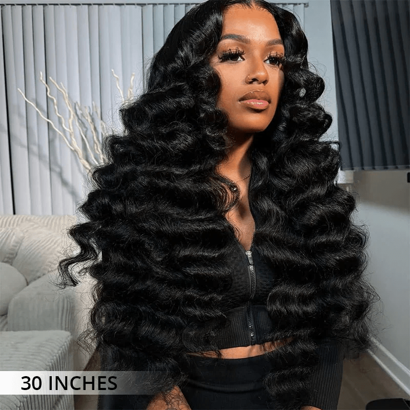 Msgem Luxury Loose Deep Wave Virgin Human Hair Lace Front Wig Pre Plucked Hairline 300% Density - Msgem Hair