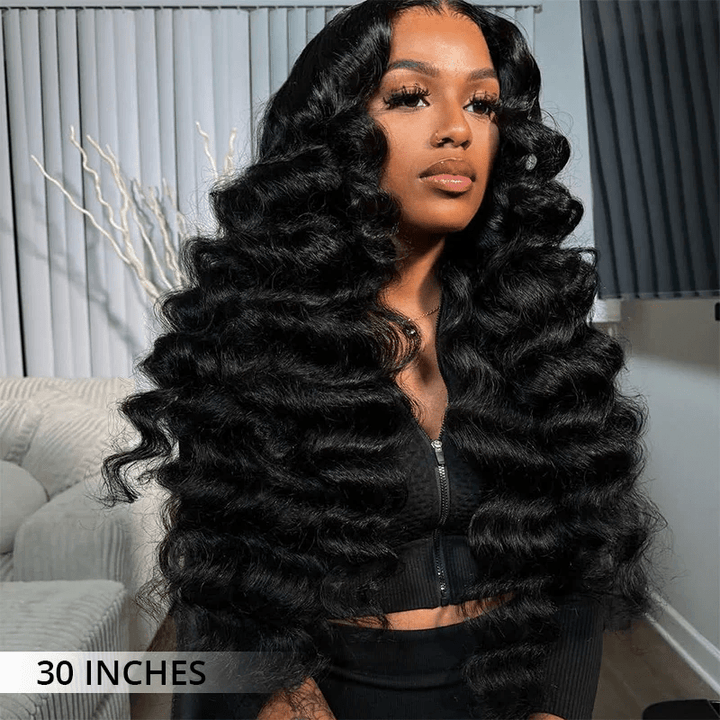 Msgem Luxury Loose Deep Wave Virgin Human Hair Lace Front Wig Pre Plucked Hairline 300% Density - Msgem Hair