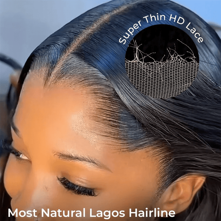 Msgem M - Shaped Hairline Straight Hair HD 13x6 Lace Frontal Wig Lagos Hairline Wigs - Msgem Hair