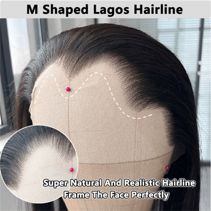 Msgem M - Shaped Hairline Straight Hair HD 13x6 Lace Frontal Wig Lagos Hairline Wigs - Msgem Hair
