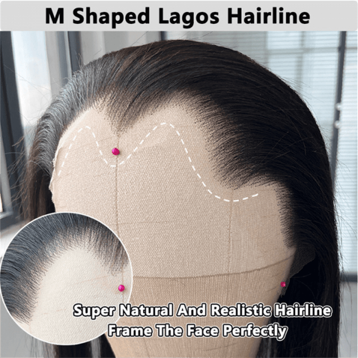 Msgem M - Shaped Hairline Straight Hair HD 13x6 Lace Frontal Wig Lagos Hairline Wigs - Msgem Hair